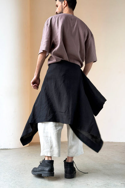 Men’s Linen Kimono Skirt ARIA in Black