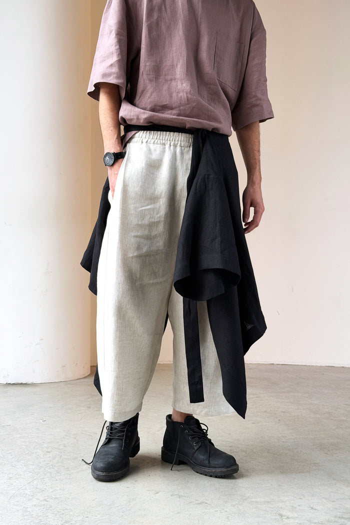 Men’s Linen Kimono Skirt ARIA in Black