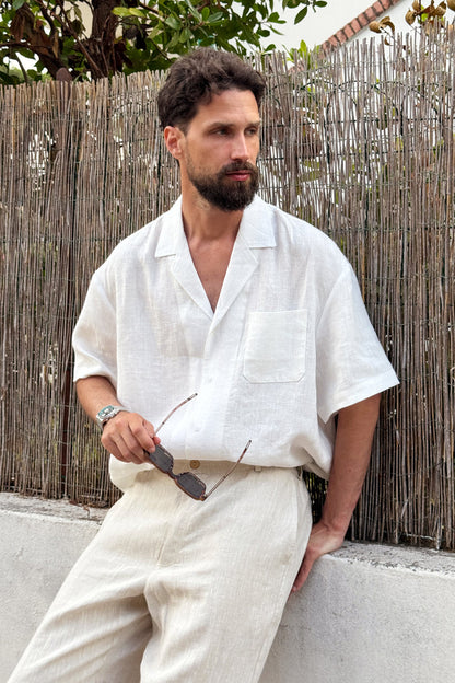 Men’s Linen Relaxed Shirt DALIA in Cream