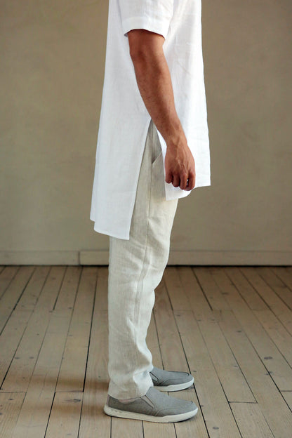 Men’s Long Linen T-Shirt LINDEN - IN STOCK