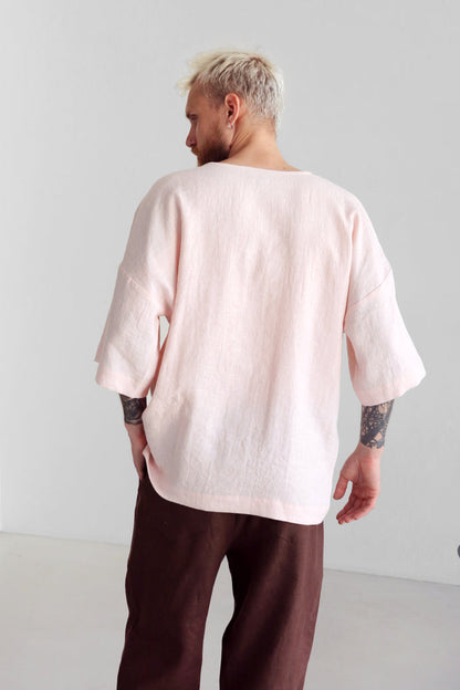 Men’s Oversized Linen T-Shirt LOTUS - IN STOCK