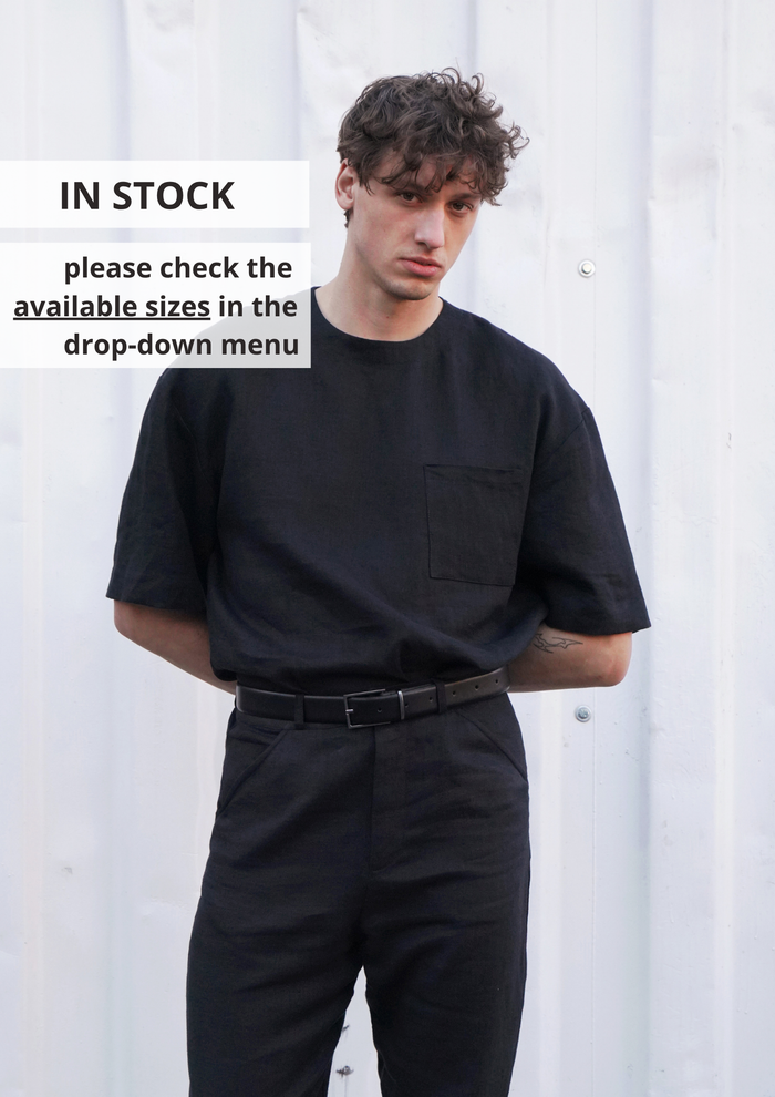 Men’s Oversized Linen T-Shirt SUMIRE - IN STOCK