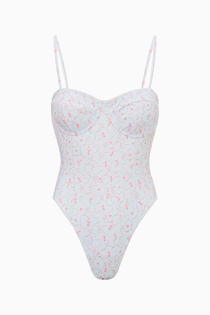 Mina Blue Floral One-Piece Swimsuit