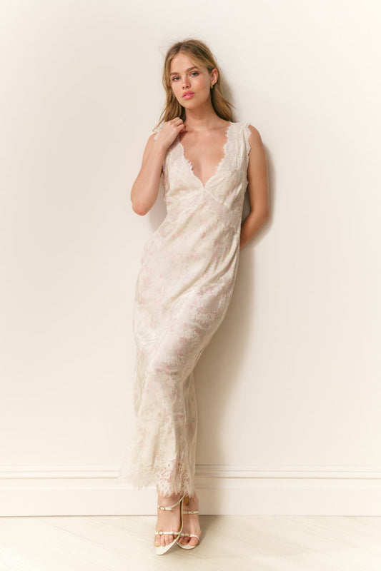 Mira Silk-Blend Floral Slip Dress