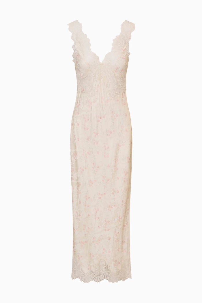 Mira Silk-Blend Floral Slip Dress
