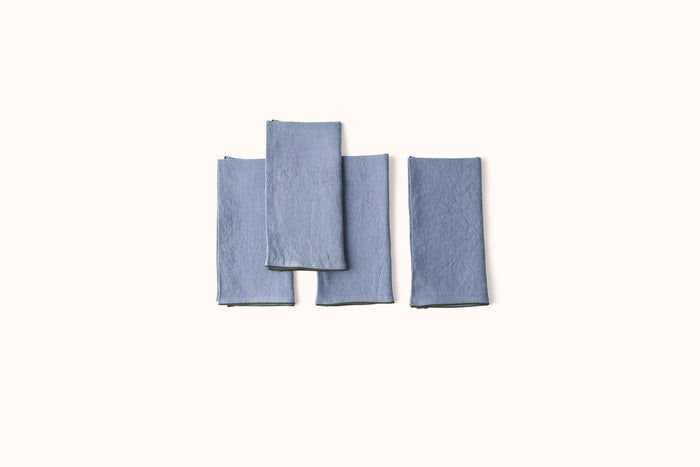 ONCE MILANO LINEN NAPKINS WITH ROLLED HEM SET OF 4