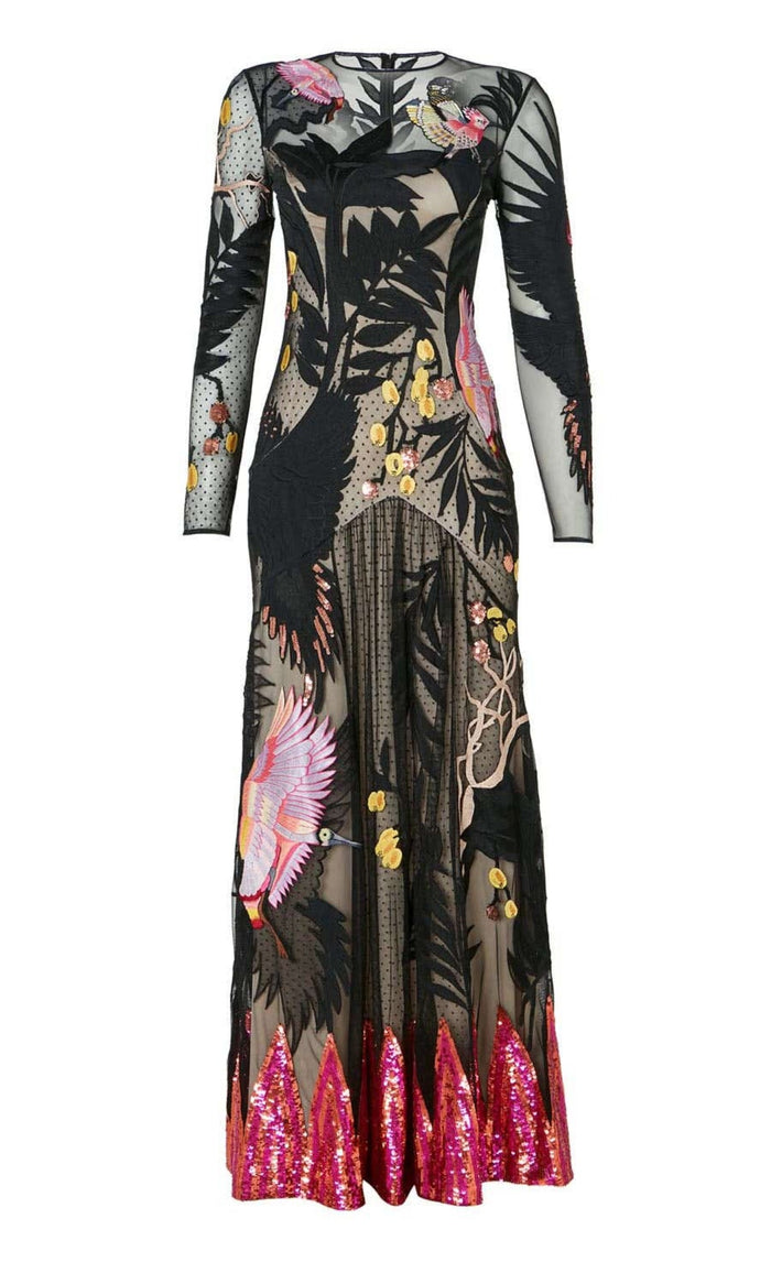 Opera Tattoo Dress - Black Mix
