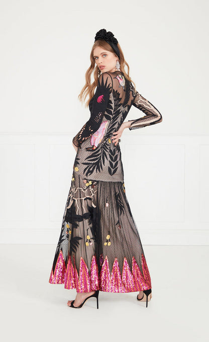 Opera Tattoo Dress - Black Mix