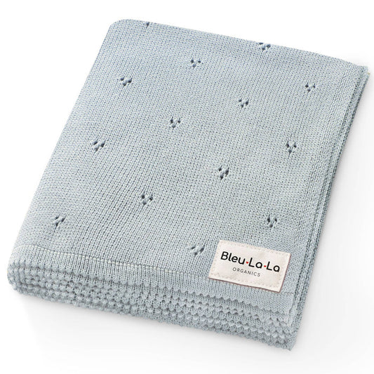 Organic Cotton Pointelle Swaddle Receiving Baby Blanket