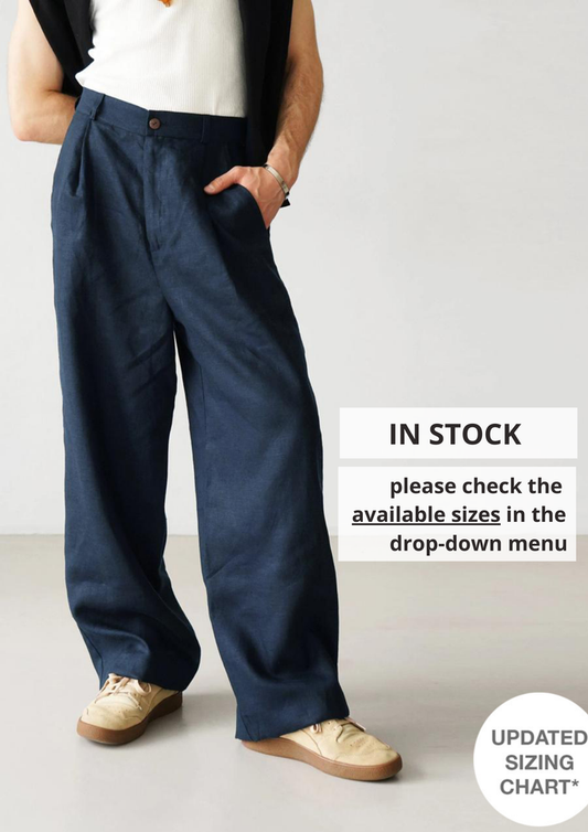 Palazzo Linen Pants ASPEN - IN STOCK
