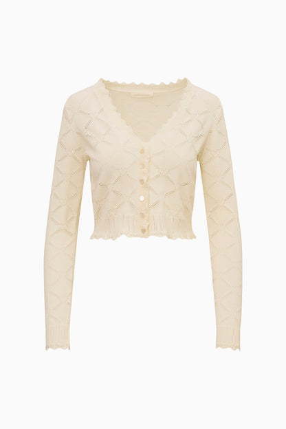 Petra Knit Heart Argyle Cardigan