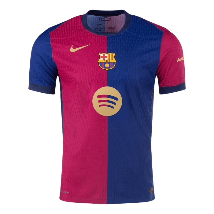 RAPHINHA #11 Authentic Barcelona Home Soccer Jersey 2024/25 Red&Blue - UCL (Spotify Logo Without Text)
