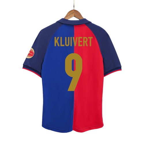 Retro Jersey KLUIVERT #9 Barcelona Retro Jersey Home Soccer Shirt 1999/00 100th Anniversary