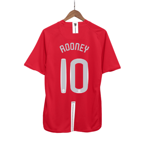 Retro Jersey ROONEY #10 Manchester United Retro Jersey Home Soccer Shirt 2007/08 - UCL Final