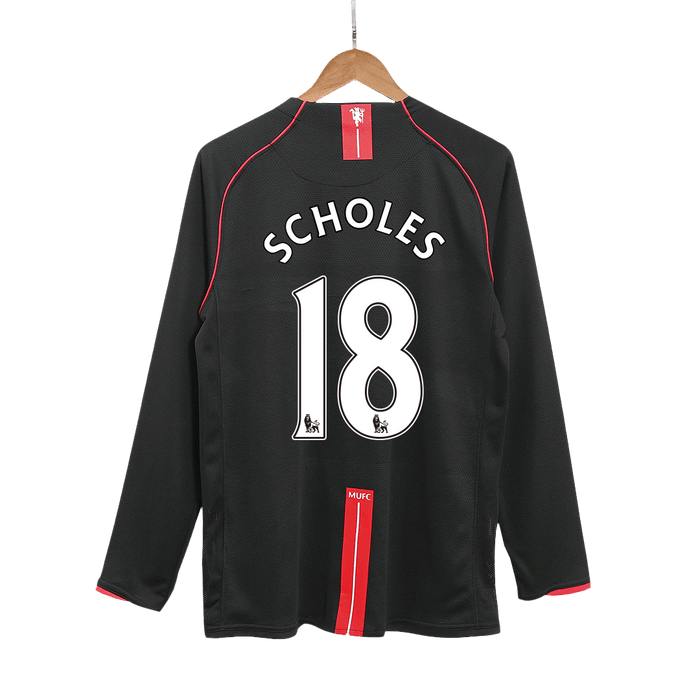 Retro Jersey SCHOLES #18 Manchester United Retro Jersey Away Soccer Shirt 2007/08