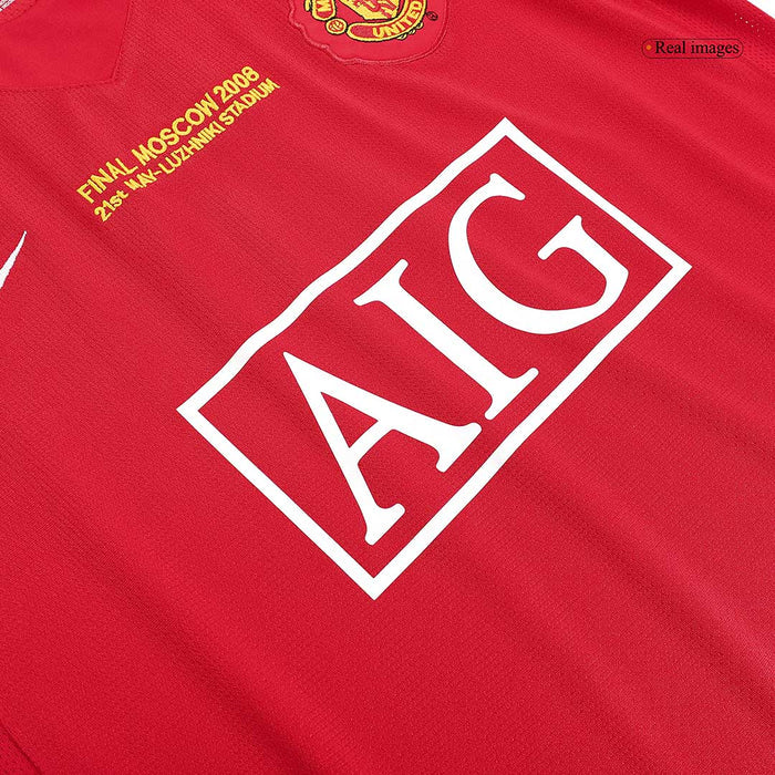 Retro Jersey SCHOLES #18 Manchester United Retro Jersey Home Soccer Shirt 2007/08 - UCL Final