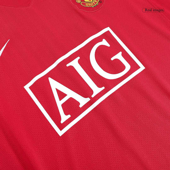 Retro Jersey SCHOLES #18 Manchester United Retro Jersey Home Soccer Shirt 2007/08