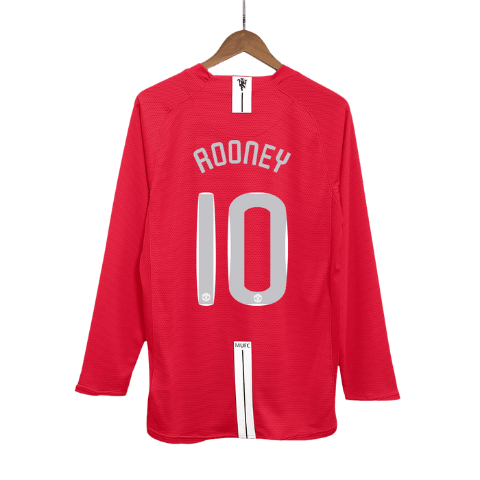 ROONEY #10 Manchester United Retro Jersey Home Soccer Shirt 2007/08 - UCL Final