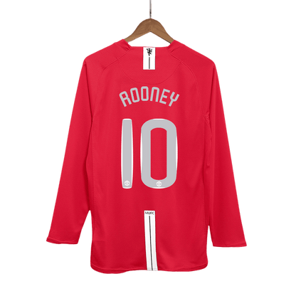 ROONEY #10 Manchester United Retro Jersey Home Soccer Shirt 2007/08 - UCL Final