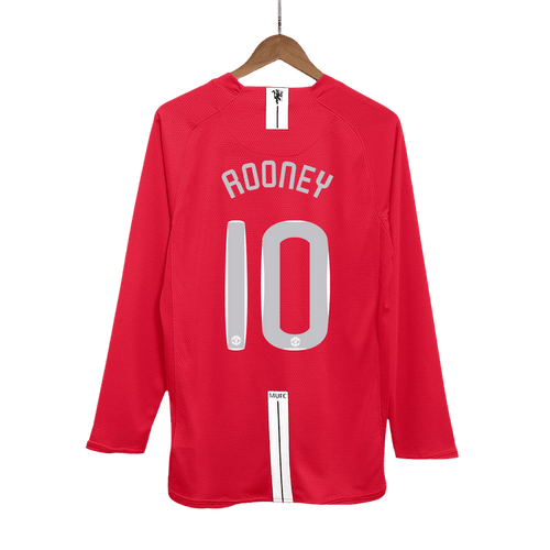 ROONEY #10 Manchester United Retro Jersey Home Soccer Shirt 2007/08 - UCL Final