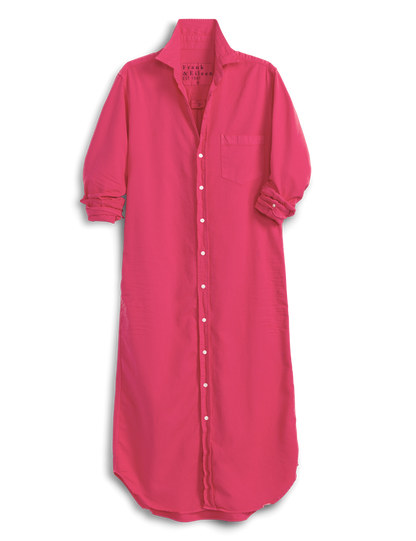 Pink shirt dress on a white background