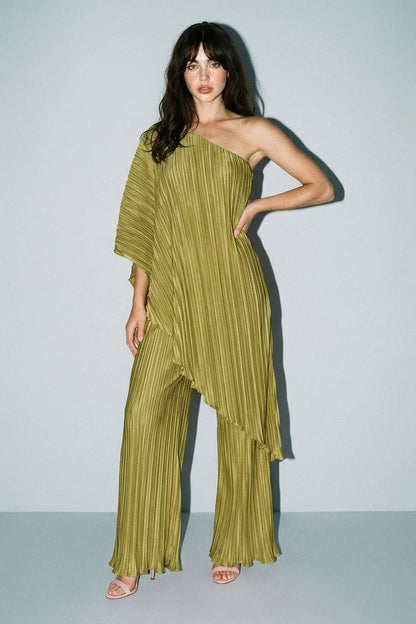Rosie Pleated One-Shoulder Top