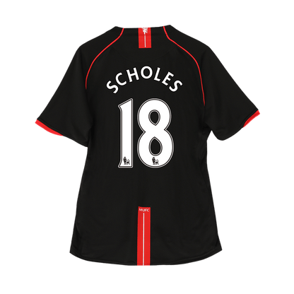 SCHOLES #18 Manchester United Retro Jersey Away Soccer Shirt 2007/08
