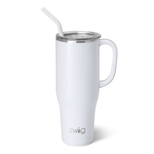 Shimmer Diamond White Mega Mug (40oz)
