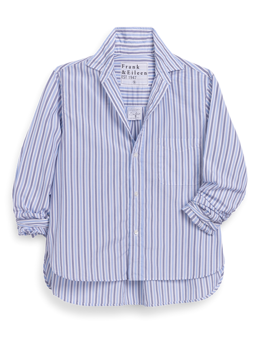 SILVIO Blue and Navy Multi Stripe, Italian Cotton