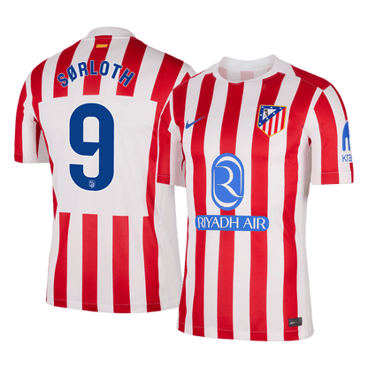 S?RLOTH #9 Atletico Madrid Home Soccer Jersey 2025/26