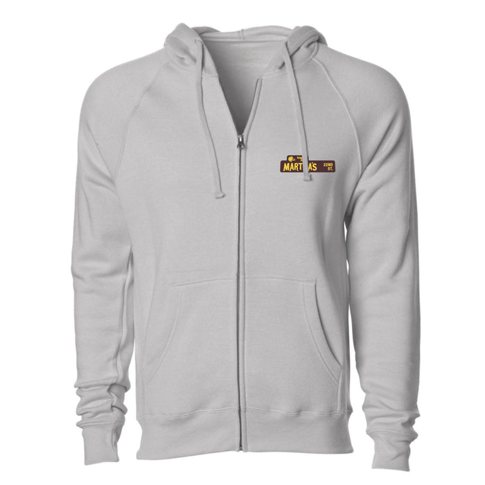Street Sign Zip Hoodie -Stone