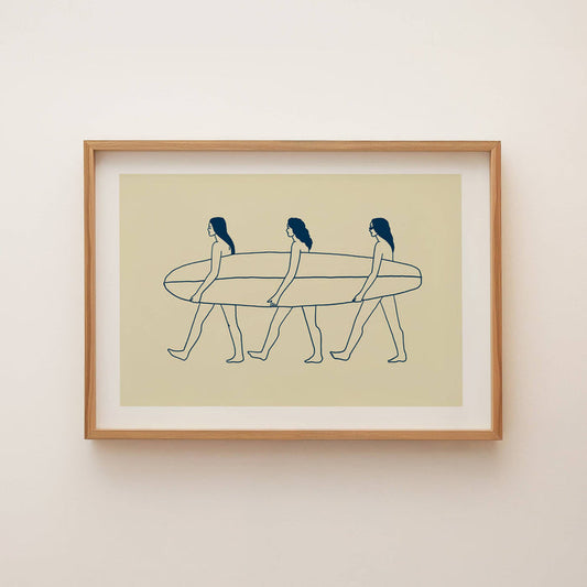 "Surfers" 90's Surf Culture Inspired Minimal Art Print