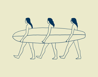 "Surfers" 90's Surf Culture Inspired Minimal Art Print
