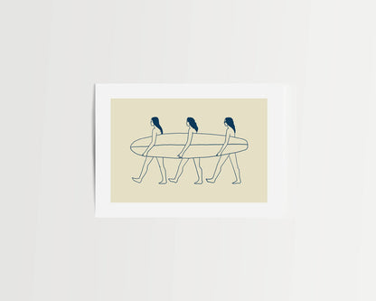 "Surfers" 90's Surf Culture Inspired Minimal Art Print