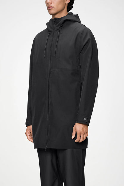 RAINS Suva Softshell Long Jacket Black Jacket