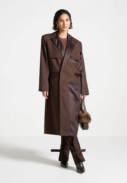 Tailored Satin Trench Coat