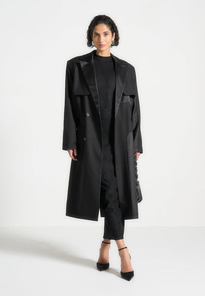Tailored Satin Trench Coat