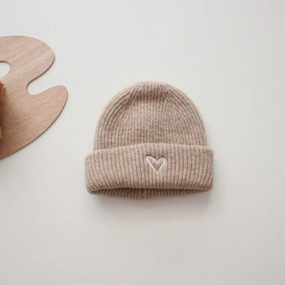 Toddler Embroidered Heart Baby Hat