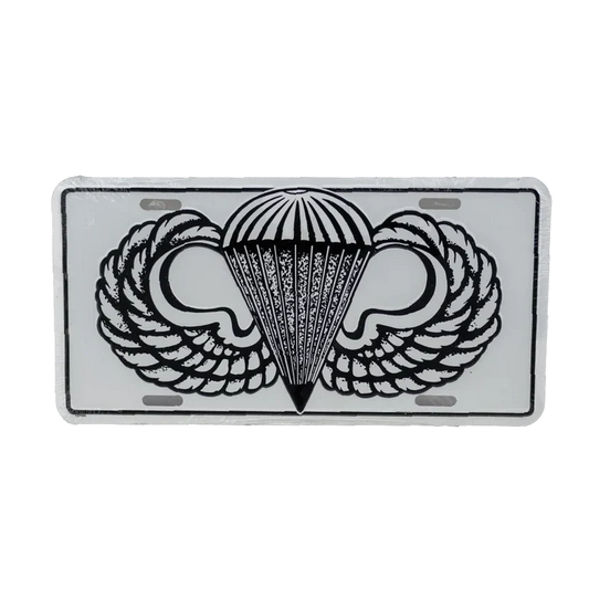 US Army Jump Wings White License Plate - Army & Outdoors - Collectables & Rarities