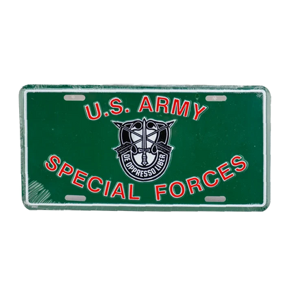 US Army Special Forces Green License Plate - Army & Outdoors - Collectables & Rarities