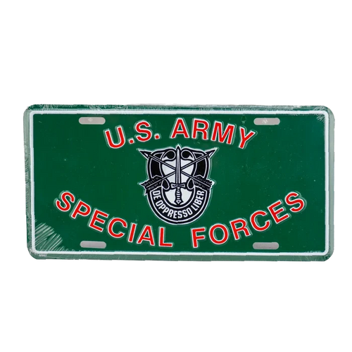 US Army Special Forces Green License Plate - Army & Outdoors - Collectables & Rarities