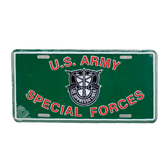 US Army Special Forces Green License Plate - Army & Outdoors - Collectables & Rarities