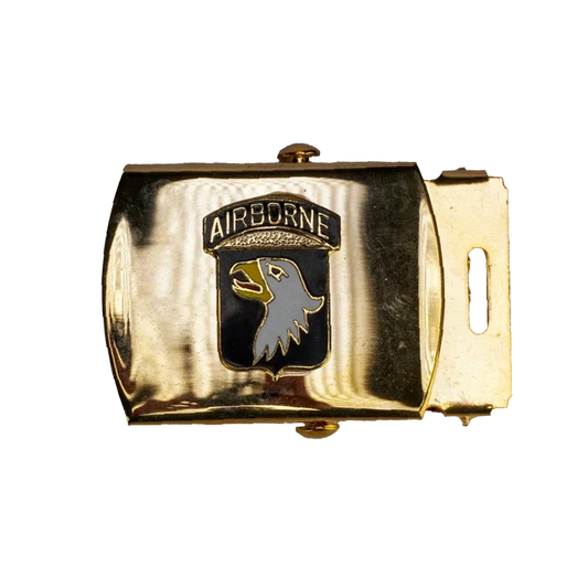 US Made 101st Airborne Division Brass Belt Buckle - US Army Surplus - Belts