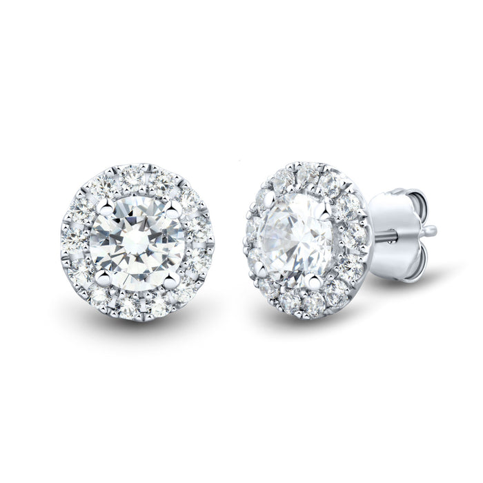 VossAgin Diamond Halo Earrings