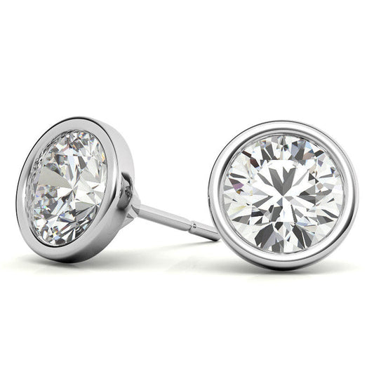 VossAgin Round Diamond Stud Earrings