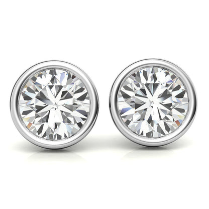 VossAgin Round Diamond Stud Earrings