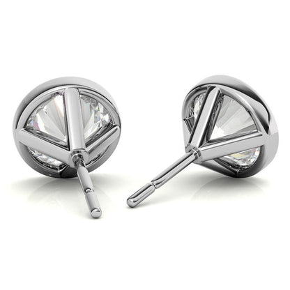 VossAgin Round Diamond Stud Earrings