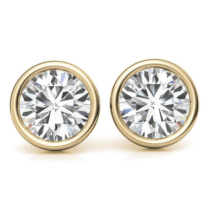 VossAgin Round Diamond Stud Earrings