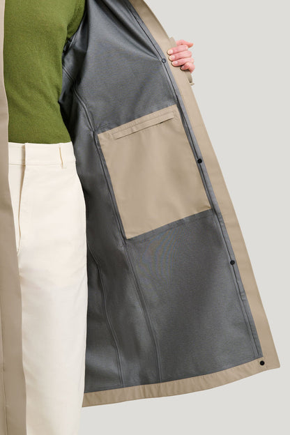 Waterproof Raincoat with a Wrap-around Silhouette