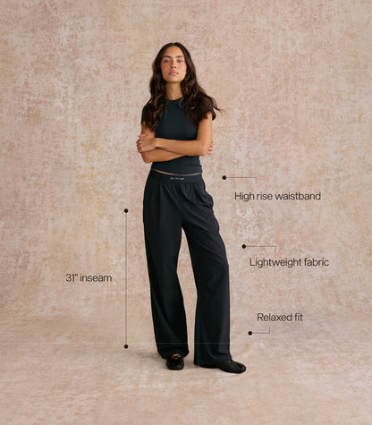 Wide Leg Pant in Black